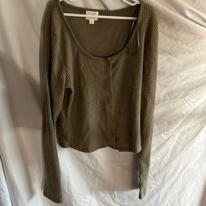 Size small soft crop top light green